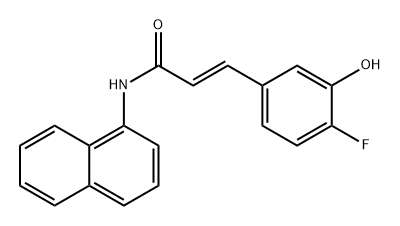 2-Propenamide, 3-(4-fluoro-3-hydroxyphenyl)-N-1-naphthalenyl-, (2E)- Structure