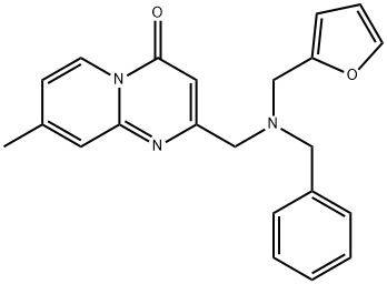 4H-Pyrido[1,2-a]pyrimidin-4-one, 2-[[(2-furanylmethyl)(phenylmethyl)amino]methyl]-8-methyl- Structure