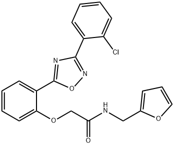 2-[2-[3-(2-Chlorophenyl)-1,2,4-oxadiazol-5-yl]phenoxy]-N-(2-furanylmethyl)acetamide Structure