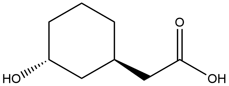 (1R,3R)-3-Hydroxycyclohexaneacetic acid Structure