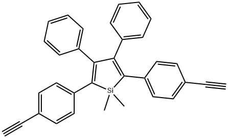 Silacyclopenta-2,4-diene, 2,5-bis(4-ethynylphenyl)-1,1-dimethyl-3,4-diphenyl- 구조식 이미지