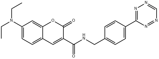 N-(4-(1,2,4,5-tetrazin-3-yl)benzyl)-7-(diethylamino)-2-oxo-2H-chromene-3-carboxamide Structure