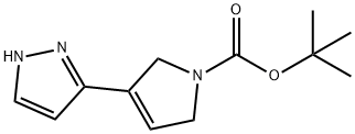 1H-Pyrrole-1-carboxylic acid, 2,5-dihydro-3-(1H-pyrazol-3-yl)-, 1,1-dimethylethyl ester 구조식 이미지