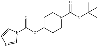 1-Piperidinecarboxylic acid, 4-[(1H-imidazol-1-ylcarbonyl)oxy]-, 1,1-dimethylethyl ester 구조식 이미지