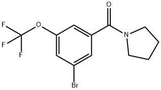 (3-Bromo-5-(trifluoromethoxy)phenyl)(pyrrolidin-1-yl)methanone Structure