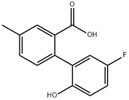 2-(5-Fluoro-2-hydroxyphenyl)-5-methylbenzoic acid Structure