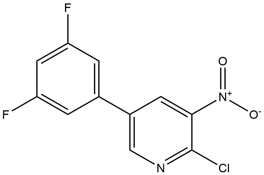 2-chloro-5-(3,5-difluorophenyl)-3-nitropyridine Structure