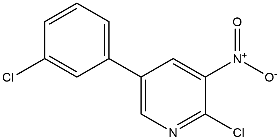 2-chloro-5-(3-chlorophenyl)-3-nitropyridine Structure