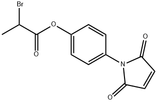 N-(4-(α-브로모프로피오닐옥시)페닐)말레이미드 구조식 이미지