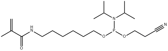 Phosphoramidous acid, N,N-bis(1-methylethyl)-, 2-cyanoethyl 6-[(2-methyl-1-oxo-2-propen-1-yl)amino]hexyl ester Structure