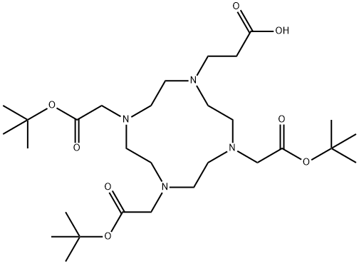 3-[4,7,10-tris[2-[(2-methylpropan-2-yl)oxy]-2-oxoethyl]-1,4,7,10-tetrazacyclododec-1-yl]propanoic acid Structure