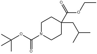 1,4-Piperidinedicarboxylic acid, 4-(2-methylpropyl)-, 1-(1,1-dimethylethyl) 4-ethyl ester Structure