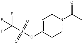 Methanesulfonic acid, 1,1,1-trifluoro-, 1-acetyl-1,2,3,6-tetrahydro-4-pyridinyl ester Structure