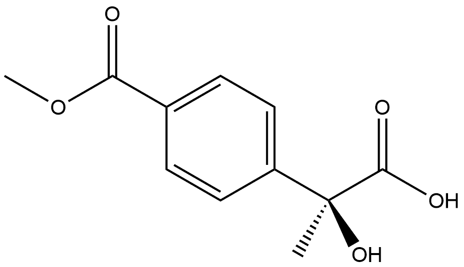 Benzeneacetic acid, alpha-hydroxy-4-(methoxycarbonyl)-alpha-methyl-, (alphaS)- Structure