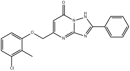 [1,2,4]Triazolo[1,5-a]pyrimidin-7(1H)-one, 5-[(3-chloro-2-methylphenoxy)methyl]-2-phenyl- 구조식 이미지