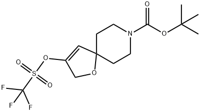 1-Oxa-8-azaspiro[4.5]dec-3-ene-8-carboxylic acid, 3-[[(trifluoromethyl)sulfonyl]oxy]-, 1,1-dimethylethyl ester Structure