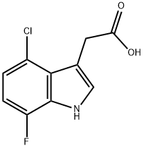 2-(4-Chloro-7-fluoro-1H-indol-3-yl)acetic acid 구조식 이미지