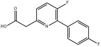 5-Fluoro-6-(4-fluorophenyl)pyridine-2-acetic acid Structure