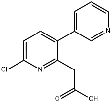 6-Chloro-3-(pyridin-3-yl)pyridine-2-acetic acid Structure