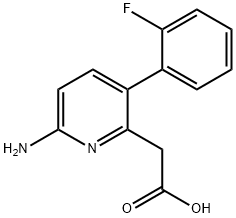 6-Amino-3-(2-fluorophenyl)pyridine-2-acetic acid Structure