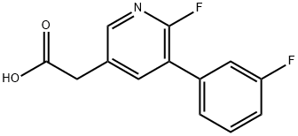 6-Fluoro-5-(3-fluorophenyl)pyridine-3-acetic acid Structure