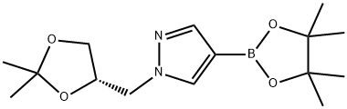 (S)-1-((2,2-dimethyl-1,3-dioxolan-4-yl)methyl)-4-(4,4,5,5-tetramethyl-1,3,2-dioxaborolan-2-yl)-1H-pyrazole Structure