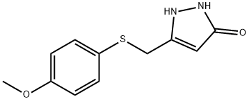 3H-Pyrazol-3-one, 1,2-dihydro-5-[[(4-methoxyphenyl)thio]methyl]- Structure