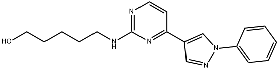 5-((4-(1-Phenyl-1H-pyrazol-4-yl)pyrimidin-2-yl)amino)pentan-1-ol 구조식 이미지