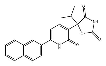 2,4-Oxazolidinedione, 5-[1,2-dihydro-6-(2-naphthalenyl)-2-oxo-3-pyridinyl]-5-(1-methylethyl)- Structure