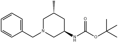 Carbamic acid, N-[(3R,5R)-5-methyl-1-(phenylmethyl)-3-piperidinyl]-, 1,1-dimethylethyl ester Structure