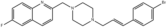 (E)-2-((4-(3-(4-Bromophenyl)allyl)piperazin-1-yl)methyl)-6-fluoroquinoline Structure