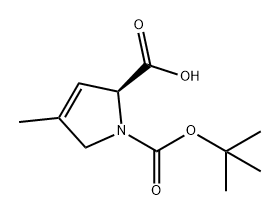 1H-Pyrrole-1,2-dicarboxylic acid, 2,5-dihydro-4-methyl-, 1-(1,1-dimethylethyl) ester, (2S)- 구조식 이미지