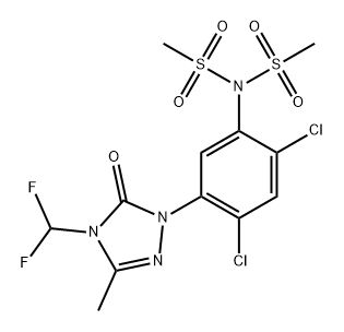 Methanesulfonamide, N-[2,4-dichloro-5-[4-(difluoromethyl)-4,5-dihydro-3-methyl-5-oxo-1H-1,2,4-triazol-1-yl]phenyl]-N-(methylsulfonyl)- Structure