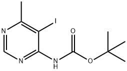 Carbamic acid, N-(5-iodo-6-methyl-4-pyrimidinyl)-, 1,1-dimethylethyl ester Structure