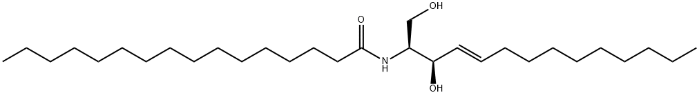 Hexadecanamide, N-[(1S,2R,3E)-2-hydroxy-1-(hydroxymethyl)-3-tridecen-1-yl]- Structure