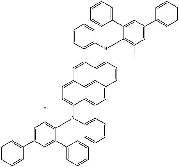 1,6-Pyrenediamine, N1,N6-bis(5'-fluoro[1,1':3',1''-terphenyl]-4'-yl)-N1,N6-diphenyl- Structure