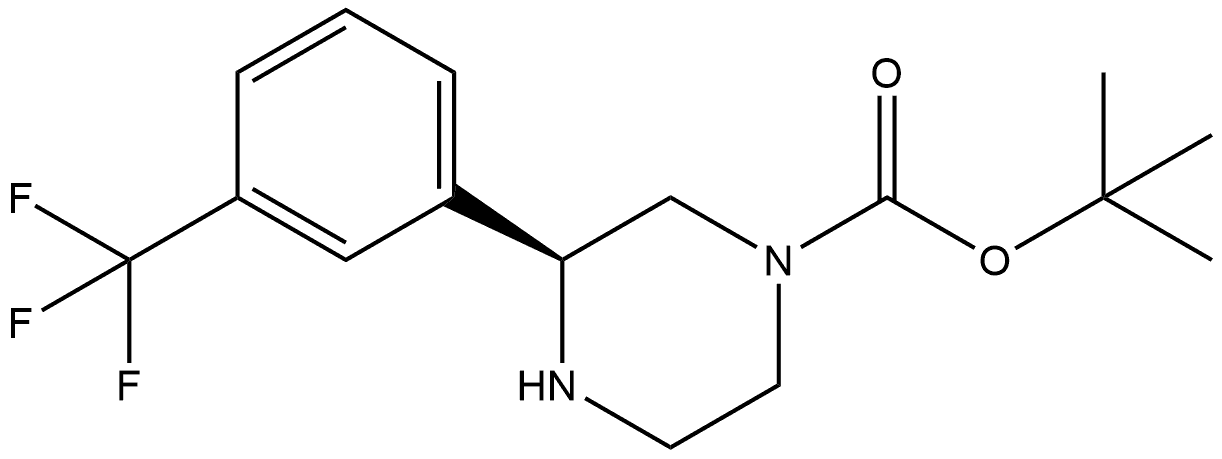 tert-butyl (S)-3-(3-(trifluoromethyl)phenyl)piperazine-1-carboxylate 구조식 이미지