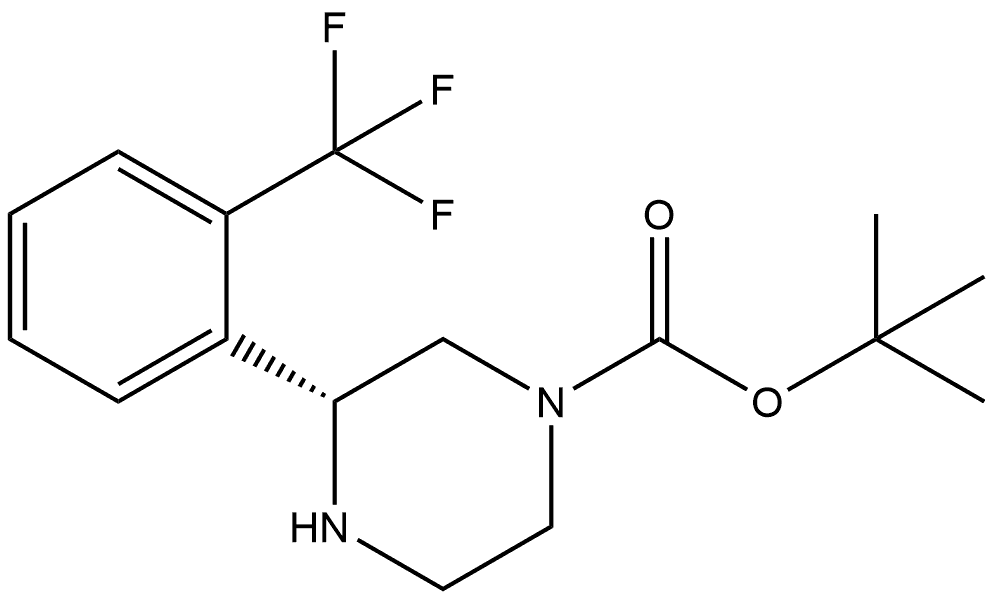 tert-butyl (R)-3-(2-(trifluoromethyl)phenyl)piperazine-1-carboxylate Structure