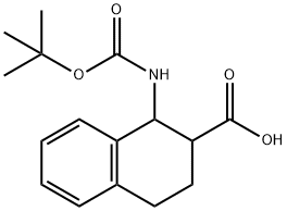 1-tert-Butoxycarbonylamino-1,2,3,4-tetrahydro-naphthalene-2-carboxylic acid 구조식 이미지