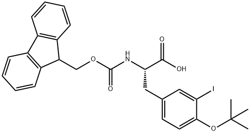 L-Tyrosine, O-(1,1-dimethylethyl)-N-[(9H-fluoren-9-ylmethoxy)carbonyl]-3-iodo- 구조식 이미지