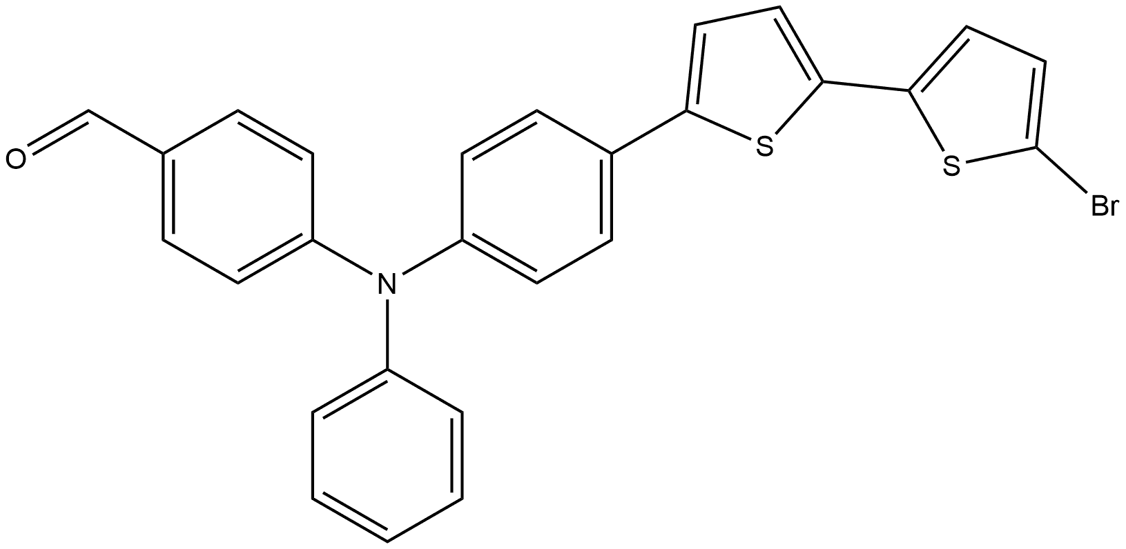 4-[[4-(5′-Bromo[2,2′-bithiophen]-5-yl)phenyl]phenylamino]benzaldehyde Structure