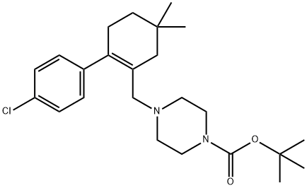 1-Piperazinecarboxylic acid, 4-[[2-(4-chlorophenyl)-5,5-dimethyl-1-cyclohexen-1-yl]methyl]-, 1,1-dimethylethyl ester Structure