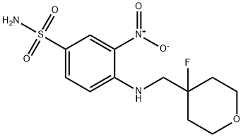 Benzenesulfonamide, 4-[[(4-fluorotetrahydro-2H-pyran-4-yl)methyl]amino]-3-nitro- Structure