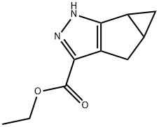 H-Cyclopropa[4,5]cyclopenta[1,2]pyrazole-3-carboxylic acid, 4,4a,5,5a-tetrahydro-, ethyl ester Structure