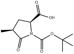 1,2-Pyrrolidinedicarboxylic acid, 4-methyl-5-oxo-, 1-(1,1-dimethylethyl) ester, (2S,4S)- Structure