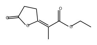 Propanoic acid, 2-(dihydro-5-oxo-2(3H)-furanylidene)-, ethyl ester, (E)- (9CI) 구조식 이미지