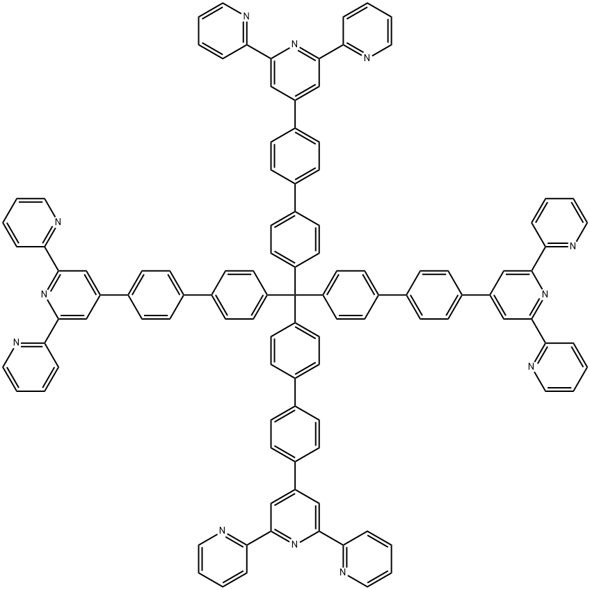 2,2':6',2''-Terpyridine, 4',4'''',4''''''',4''''''''''-[methanetetrayltetrakis([1,1'-biphenyl]-4',4-diyl)]tetrakis- 구조식 이미지