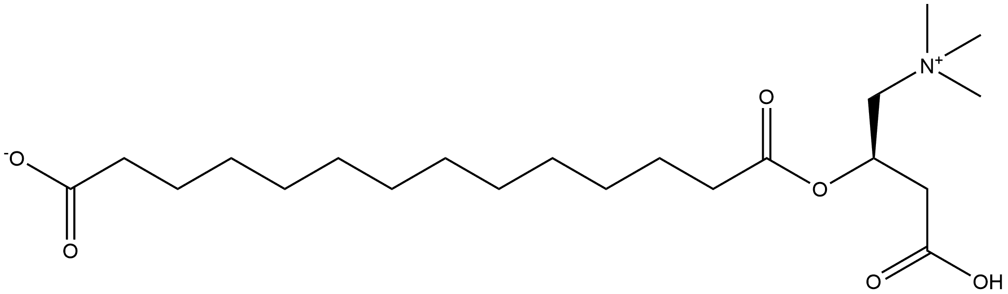 1-Propanaminium, 3-carboxy-2-[(13-carboxy-1-oxotridecyl)oxy]-N,N,N-trimethyl-, inner salt, (R)- Structure