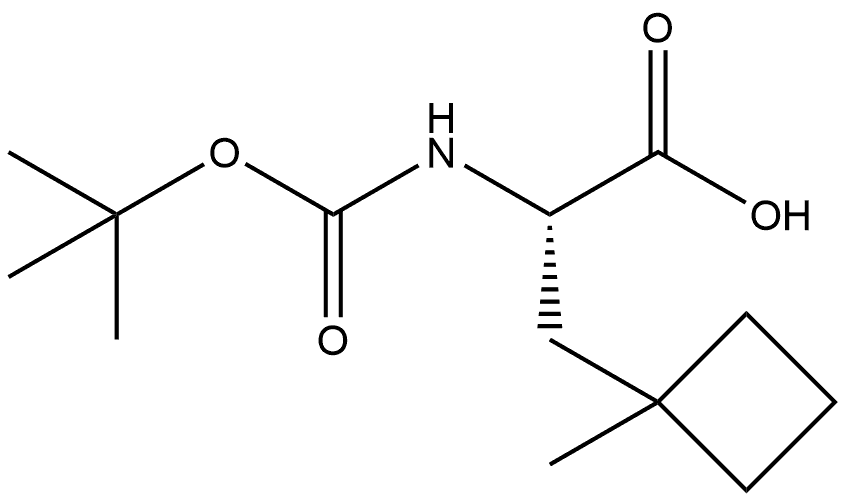 Cyclobutanepropanoic acid, α-[[(1,1-dimethylethoxy)carbonyl]amino]-1-methyl-, (αS)- Structure
