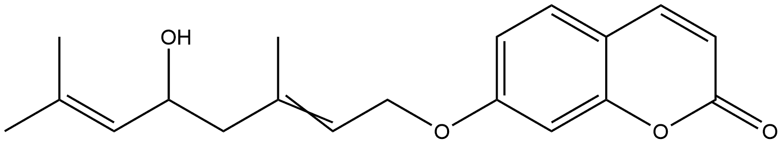 2H-1-Benzopyran-2-one, 7-[(5-hydroxy-3,7-dimethyl-2,6-octadienyl)oxy]-, (-)- Structure